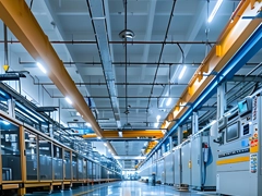 Factory with automated high voltage industrial machines used for engineering 