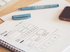 sketchpad with layout of webpage